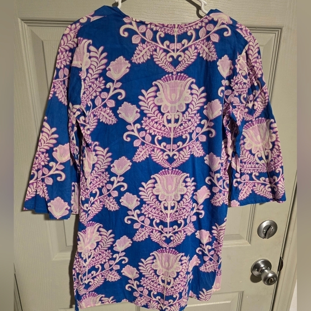 World Market Boho Print Half Sleeve Tunic Top Resortwear Women's S/M S or M - Picture 3 of 9